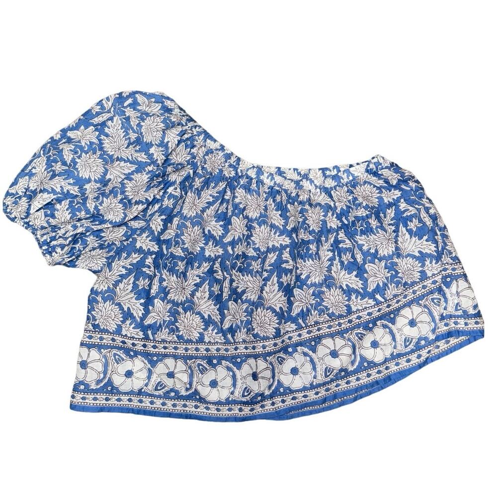 Anthropologie Velvet Graham Spencer Cotton Voile Floral One-Shoulder Top Size XL - Picture 5 of 7